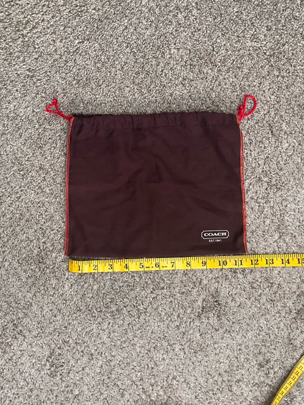 #8 Coach Burgundy Dust Bag with Red Trim and Logo
